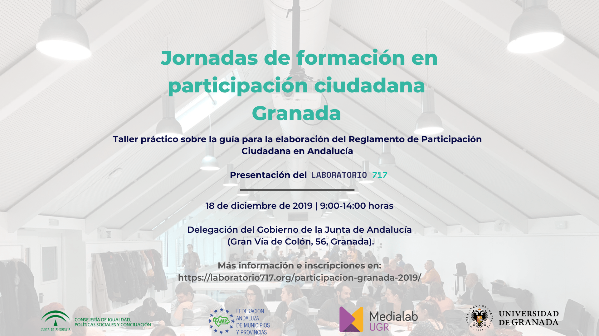 Imagen de la noticia Jornada de formación en participación ciudadana Granada (18 de diciembre de 2019)