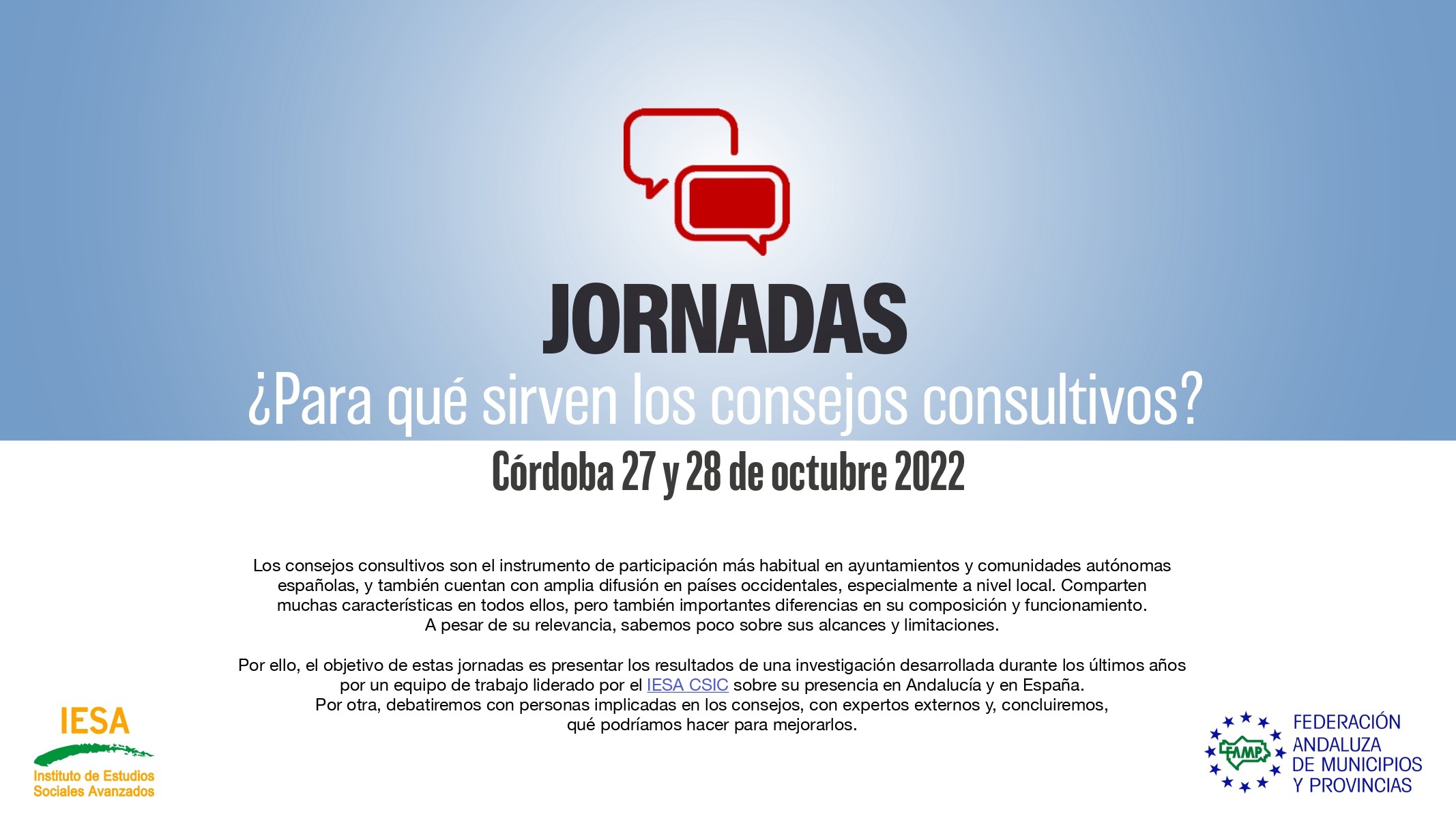Imagen de la noticia El IESA CSIC organiza las jornadas «¿Para qué sirven los consejos consultivos?»